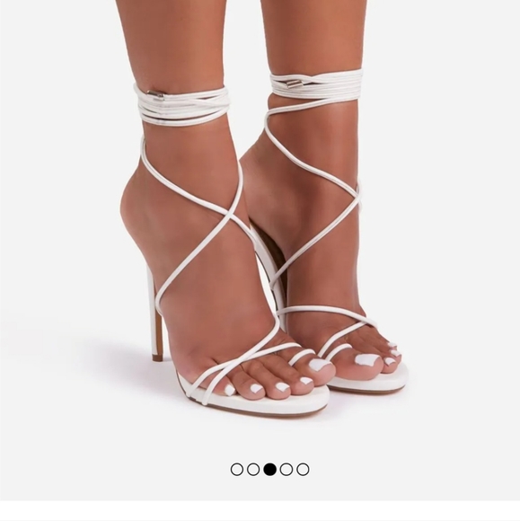 Ego 4 1/2 inches heels lace-up army green shoe - Picture 6 of 9